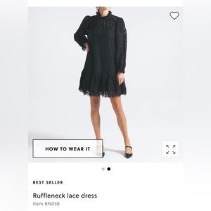 JCrew Black Ruffle Dress NWT